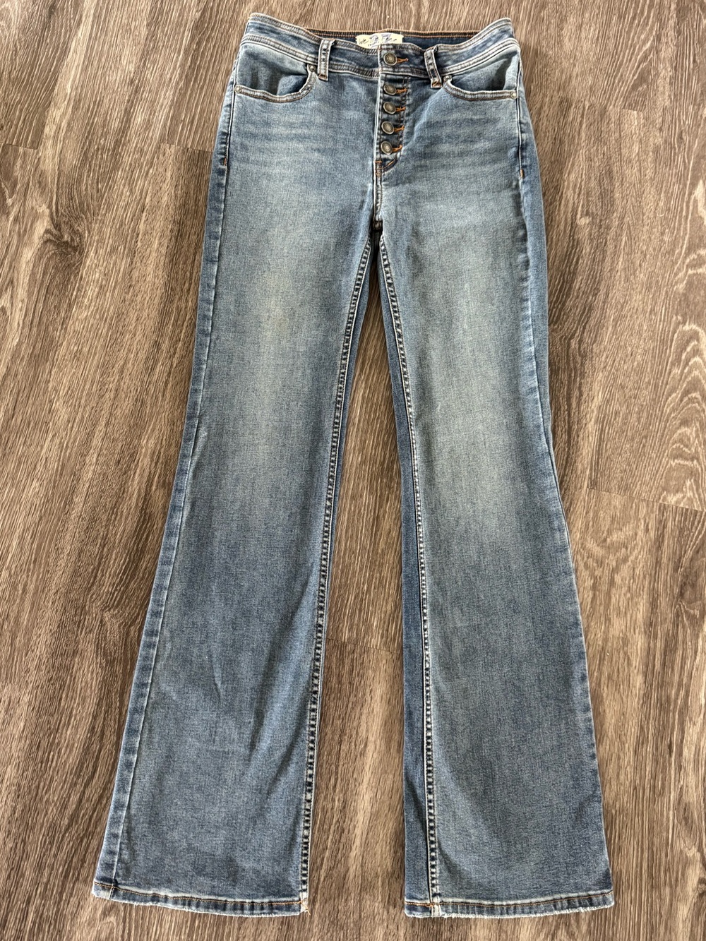 Free People We The Free High Rise Flare Jeans 27 Boho Retro Y2K